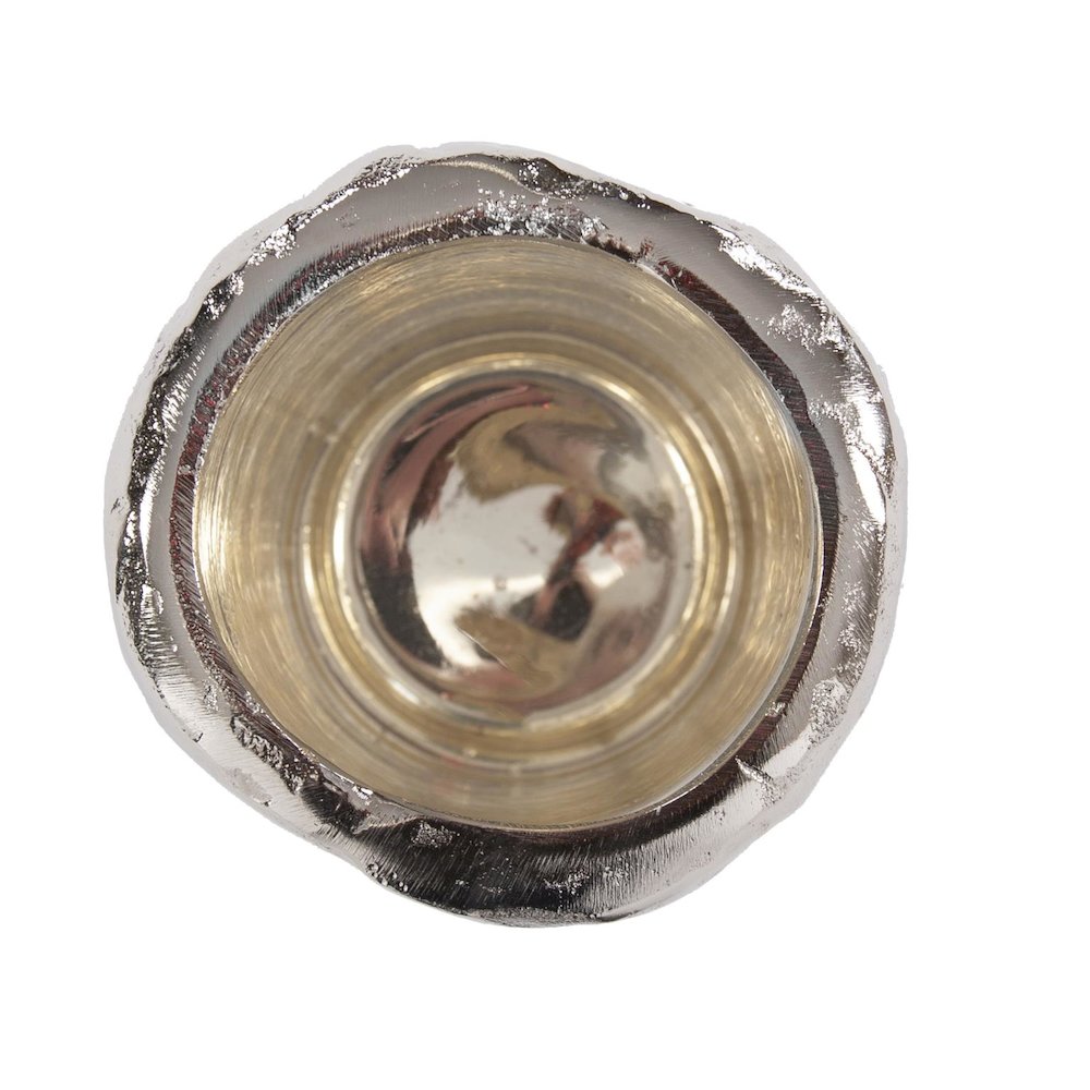 Arctic Glacier Glass Pillar Holder with Aluminum Molten Top Short. Picture 6