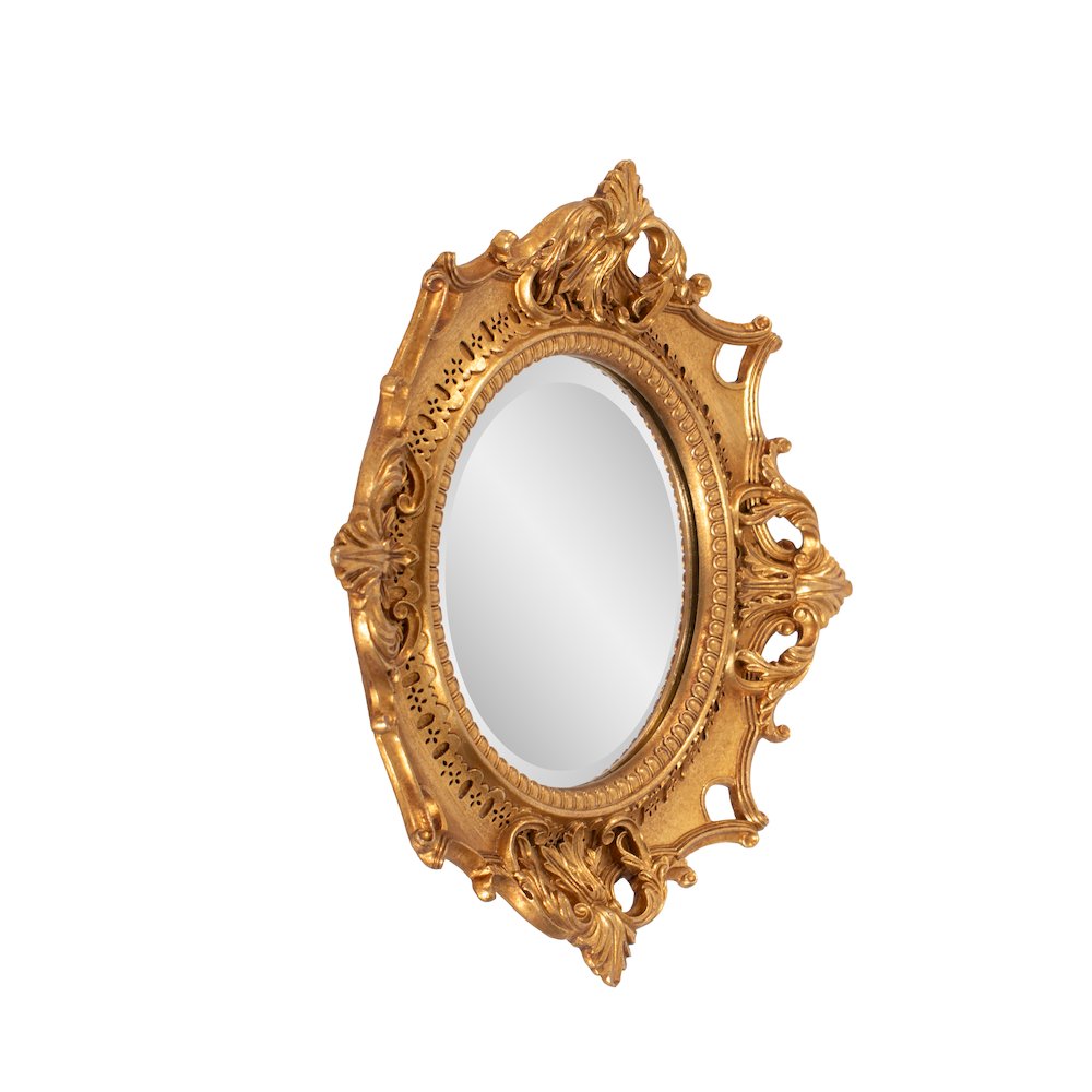 French D' Amboise Collection of Gold Petite Mirrors- Round. Picture 3