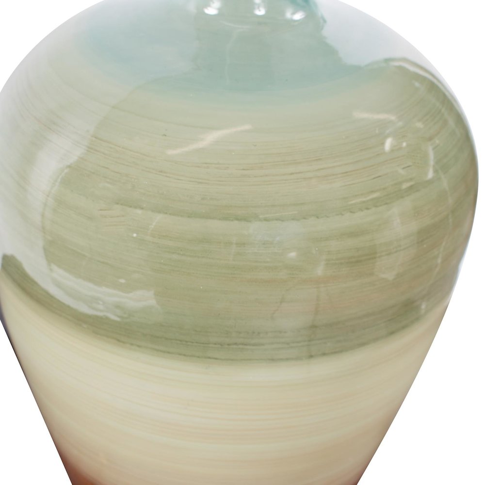 Capri Stripe Glass Bottle Vase- Short. Picture 4