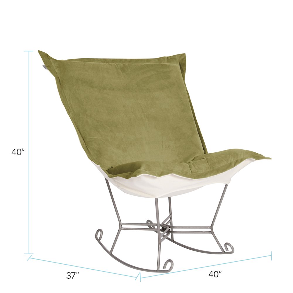 Scroll Puff Rocker Bella Moss Titanium Frame. Picture 2
