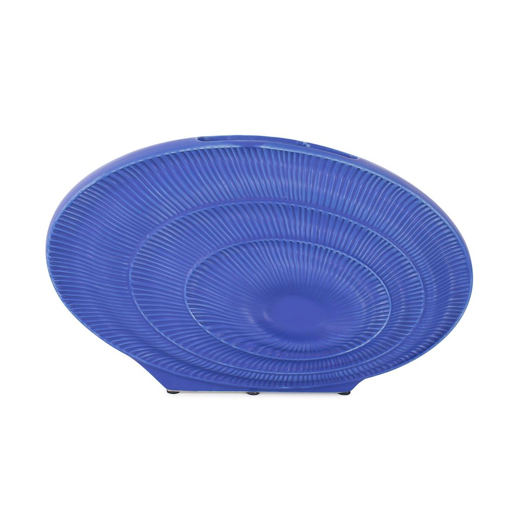 Radiant Blue Wide Ceramic Vase. Picture 1