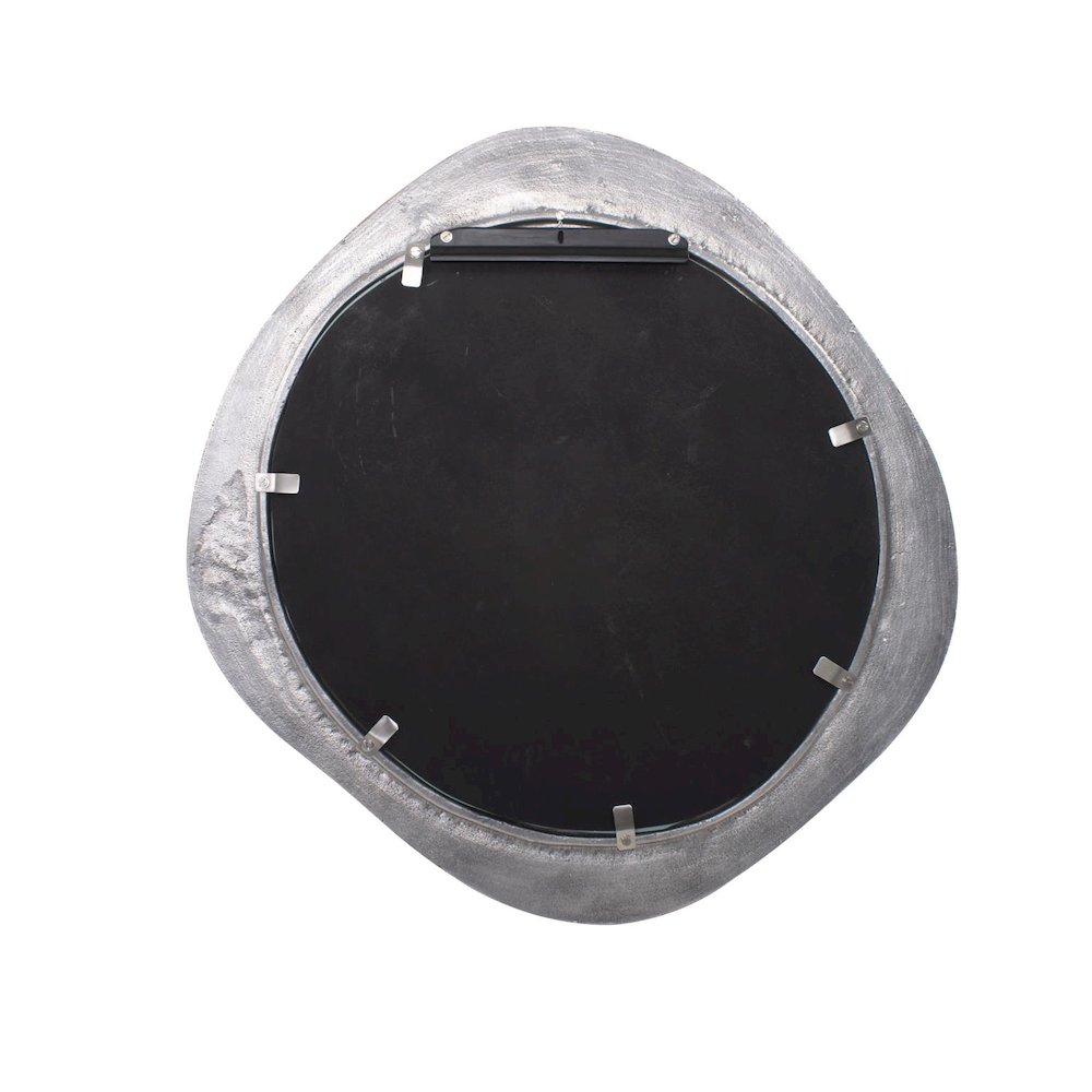 Martine Abstract Cast Iron Mirror in Silver. Picture 6