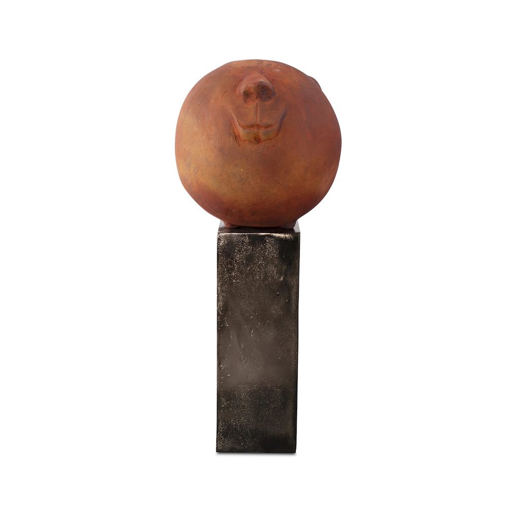 Mr. Wilfred Terra Cotta Sculpture on Aluminum Pillar. Picture 1