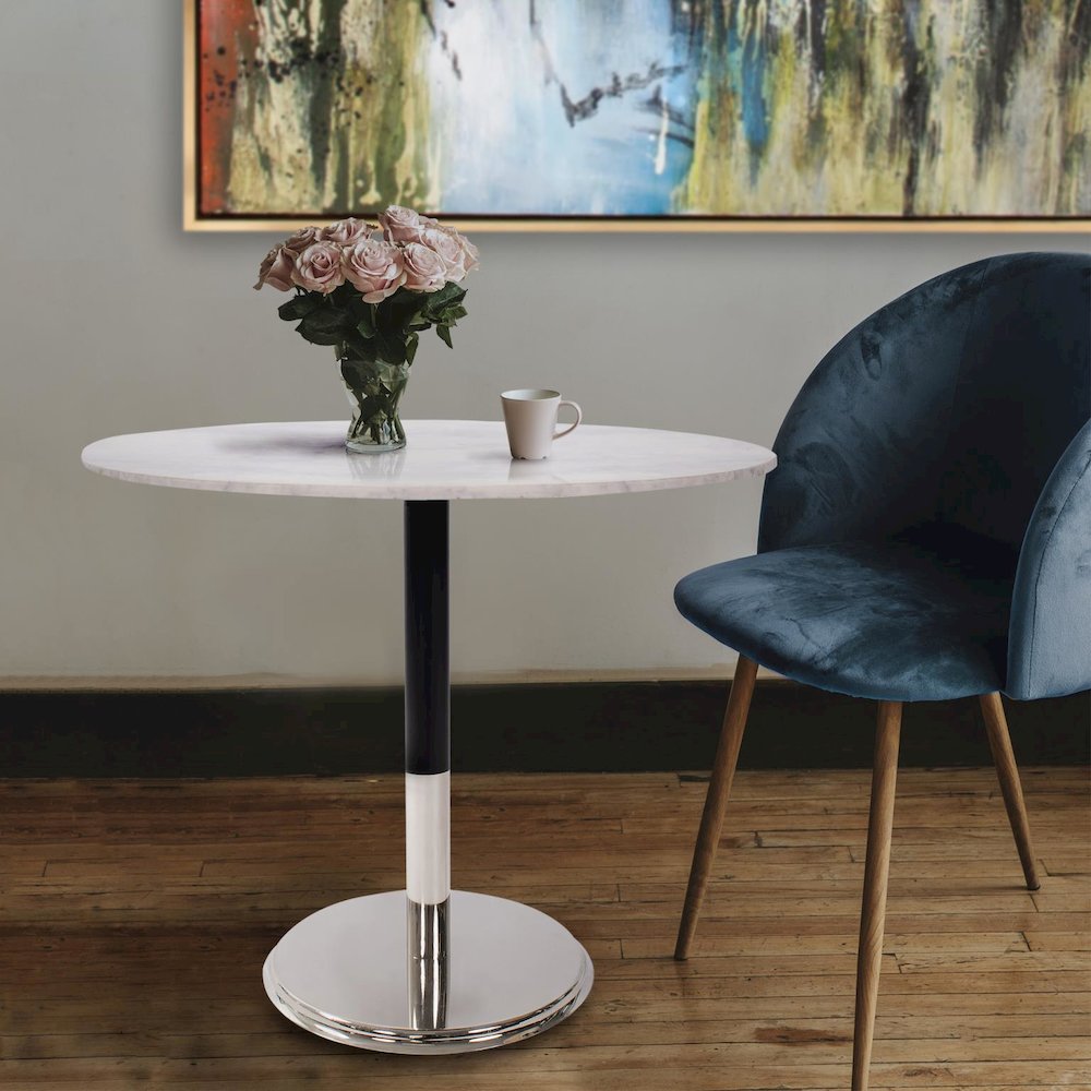 Micca Bistro Table in White Marble. Picture 8