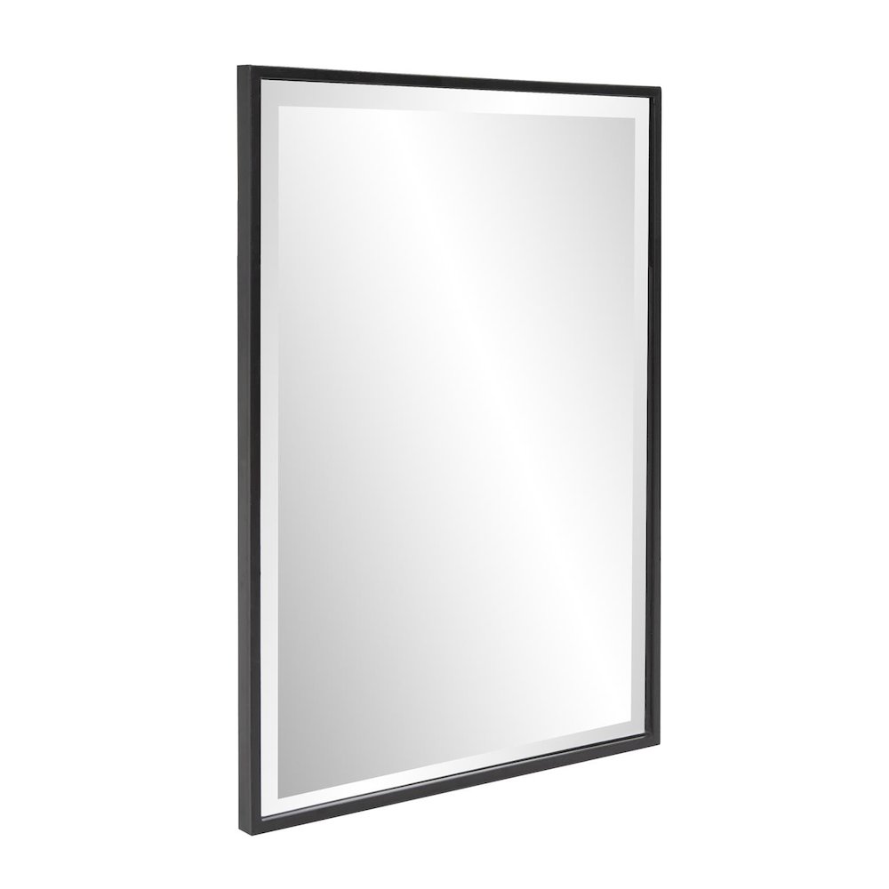 Matte Black Rectangle Metal Mirror. Picture 2
