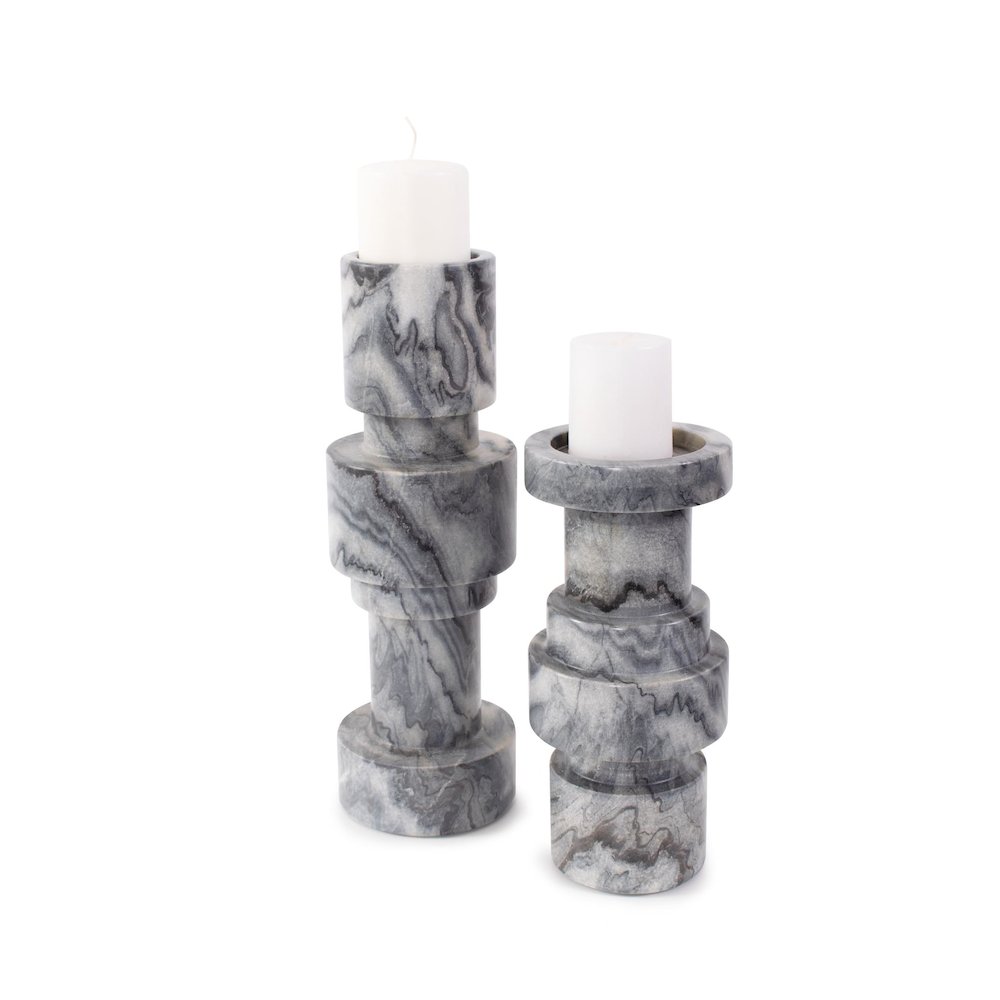 Modern Clarinda Marble Candle Holder- Tall. Picture 5