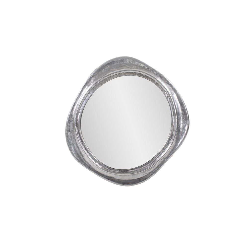 Martine Abstract Cast Iron Mirror in Silver. Picture 1