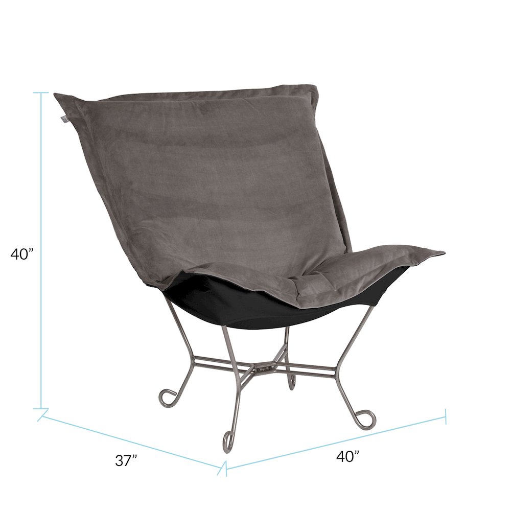 Scroll Puff Chair Bella Pewter Titanium Frame. Picture 2