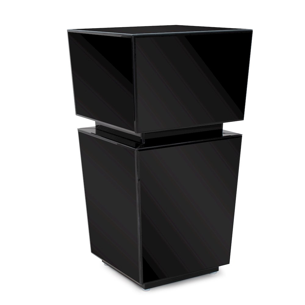 Black Mirrored Pedestal Short. Picture 4