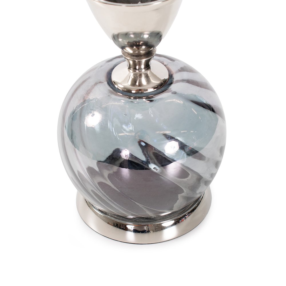 Ayers Smoked Glass Trumpet Vase Short. Picture 2