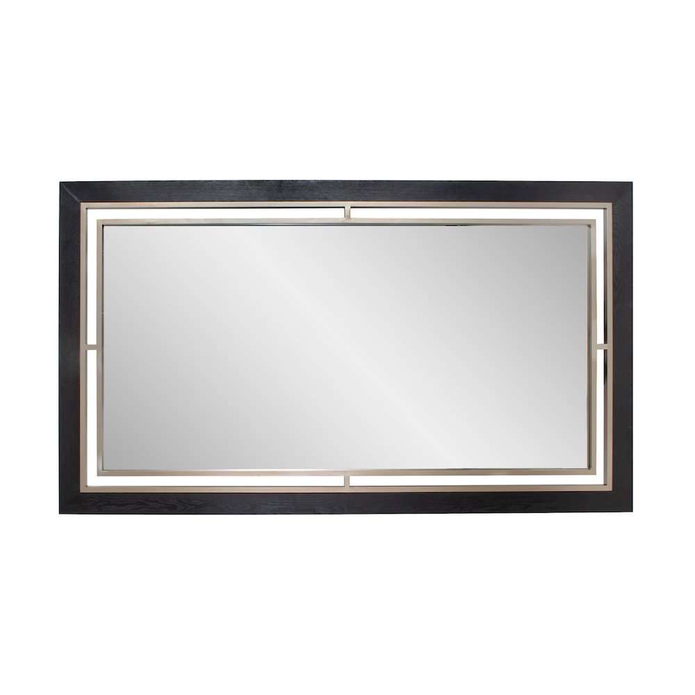 Bertoia Oversized Mirror in a Wooden and Metal Frame. Picture 2