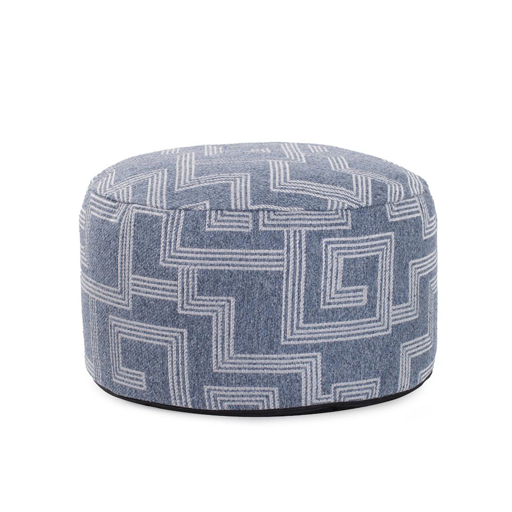 Short Indoor/Outdoor Pouf Syros Denim. Picture 1