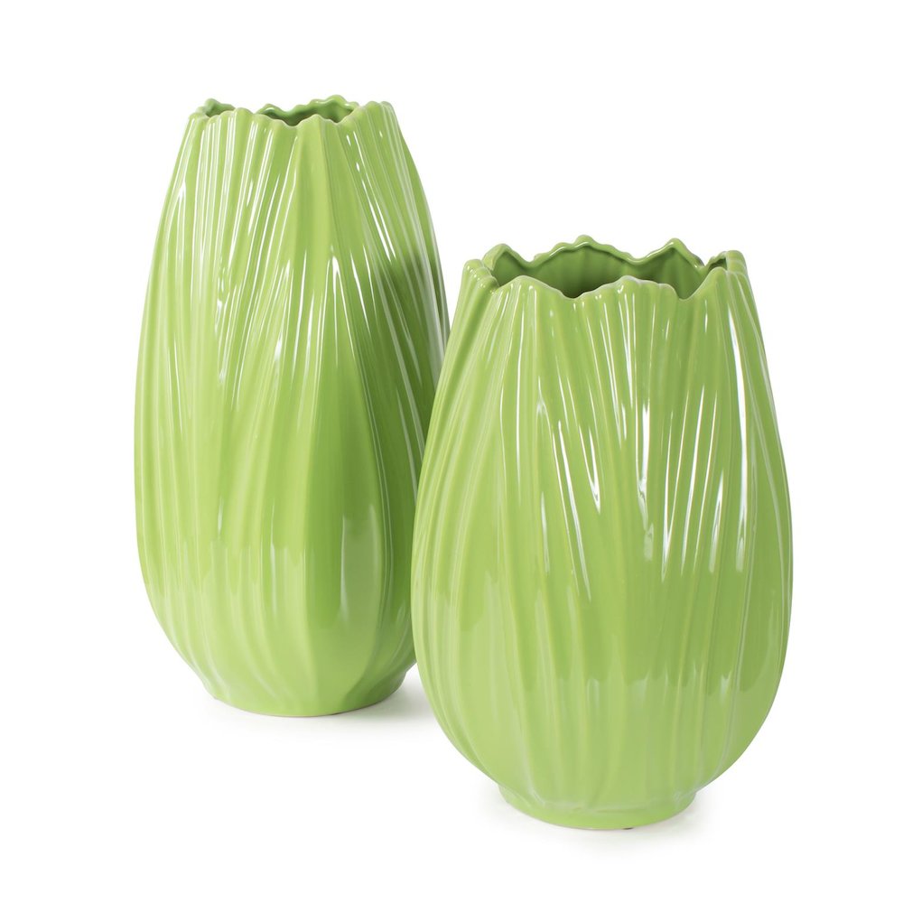 Field Green Short Ceramic Vase. Picture 6