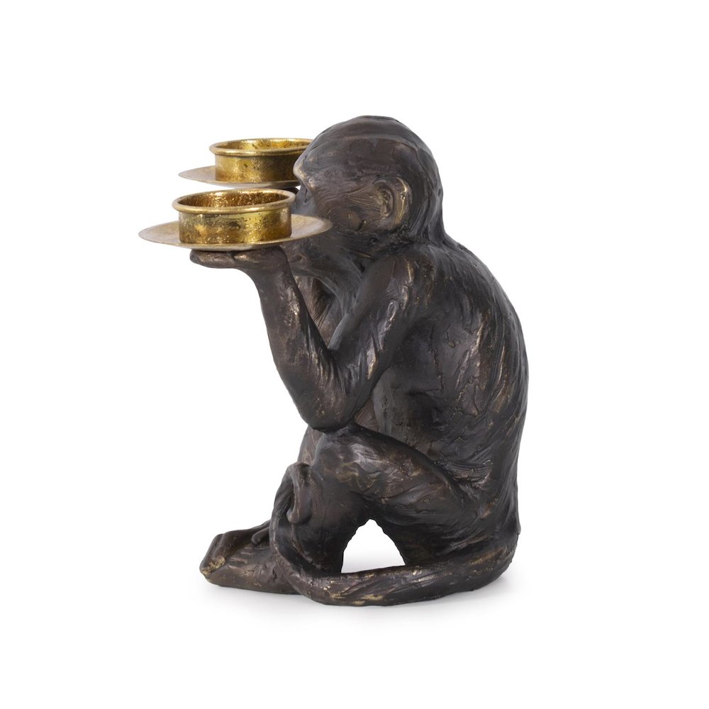 Barkari Monkey Double Tealight Candle Holder. Picture 4