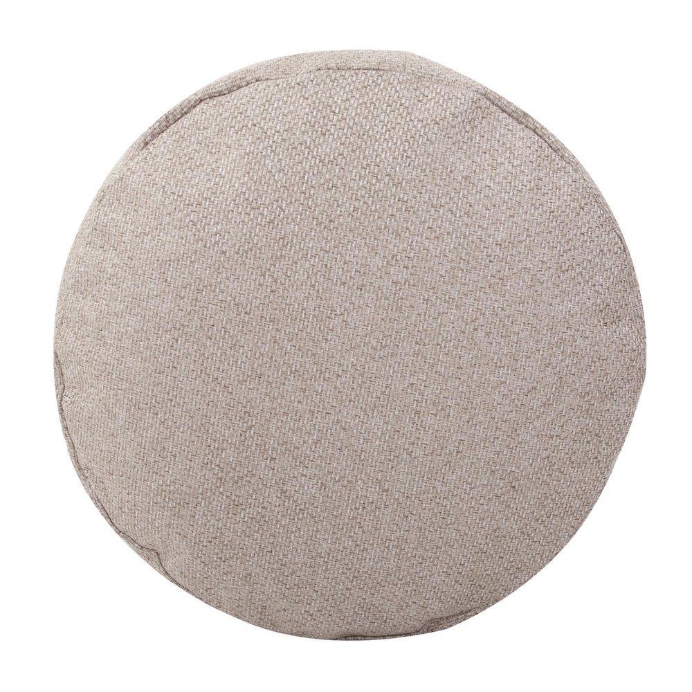 Round Foot Pouf Panama Sand. Picture 3