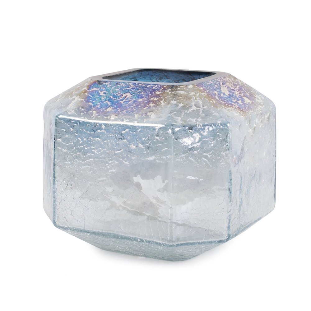 Lonsdale Iridescent Low Glass Vase. Picture 6