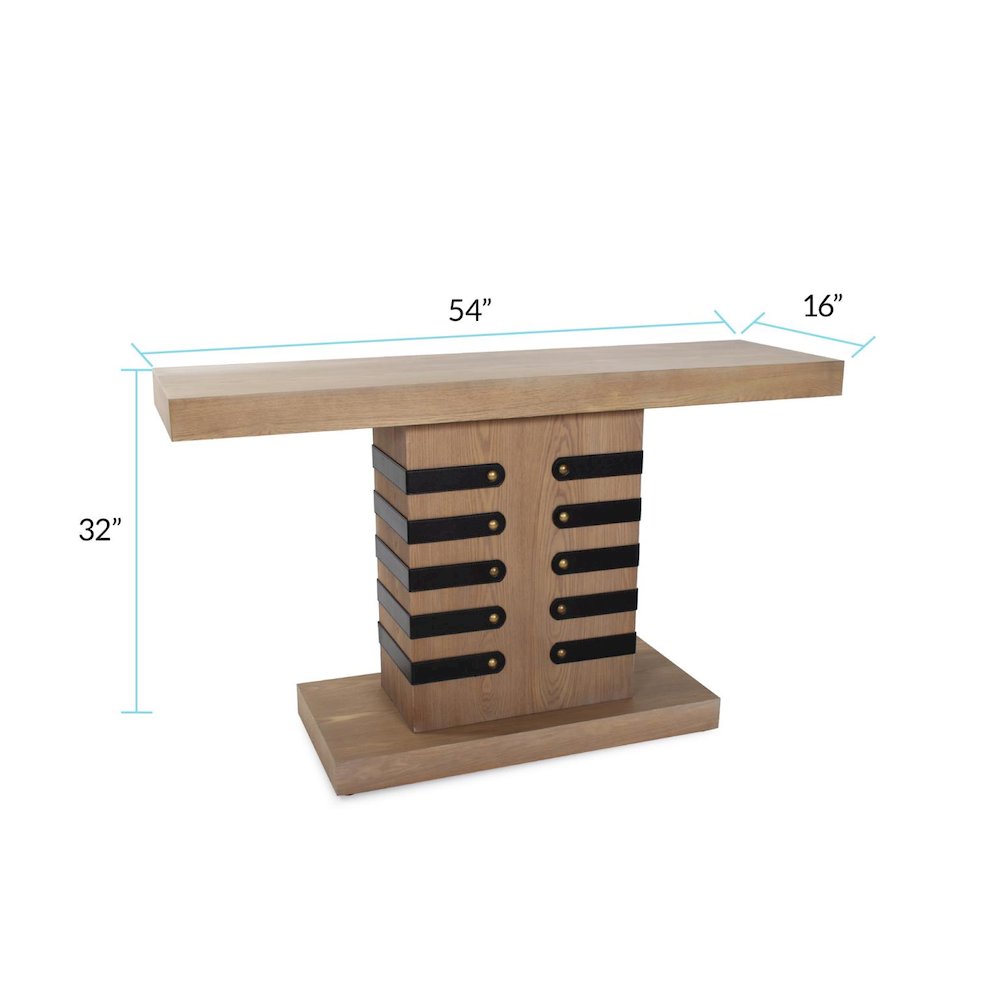 Robin Baron Leather Wrapped Console Table. Picture 7