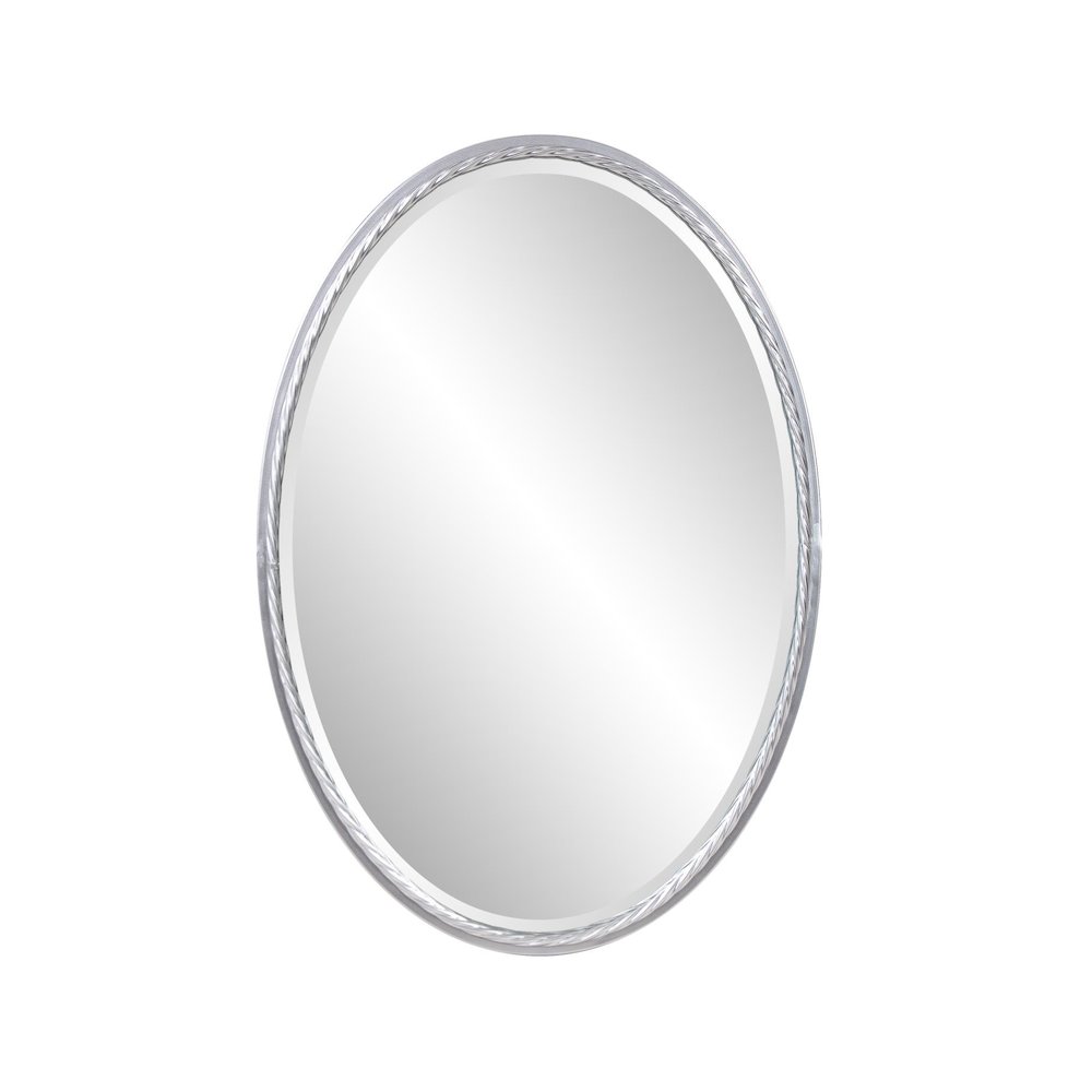 Laid Rope Silver Oval Mirror. Picture 1
