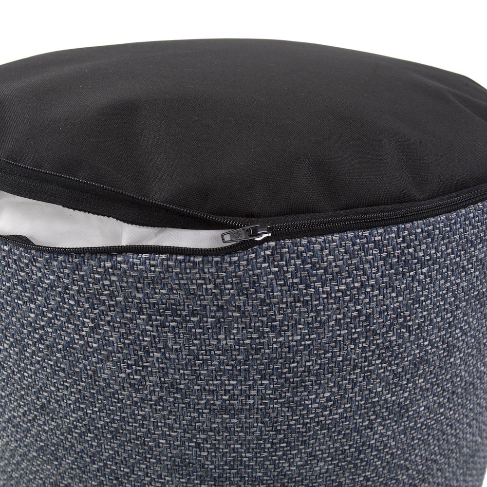 Round Foot Pouf Panama Indigo. Picture 5