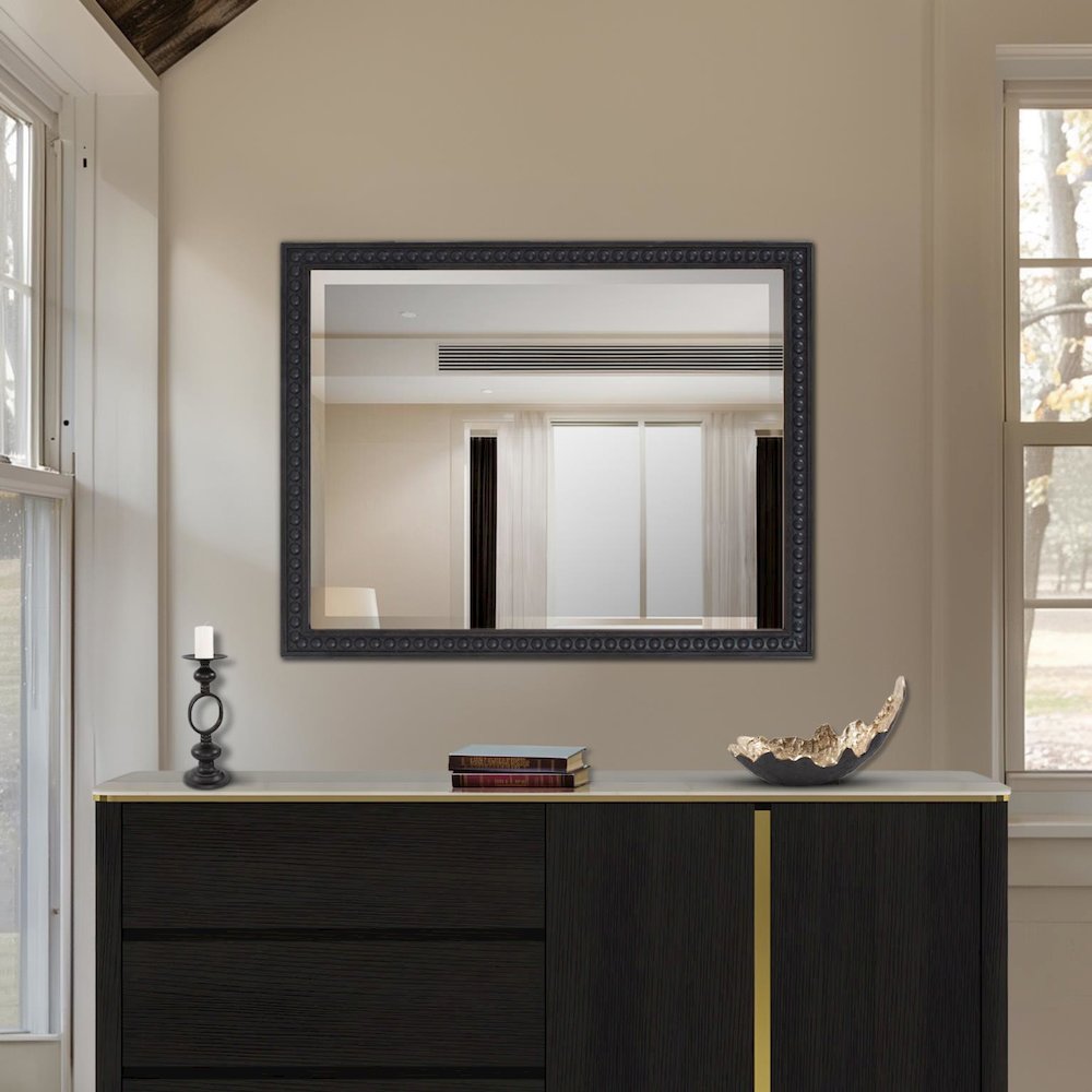 Beaded Vanity Mirror - Black. Picture 9