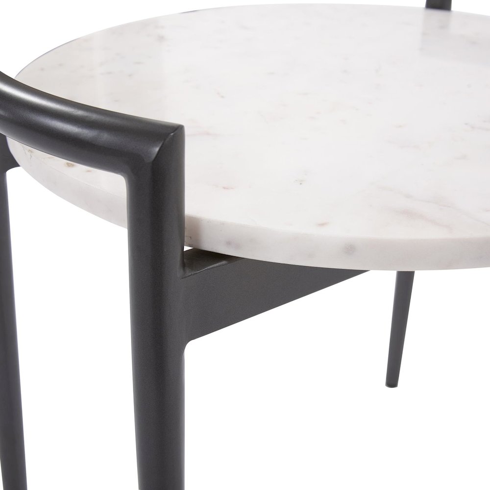 Round Side Table with White Marble Top. Picture 6