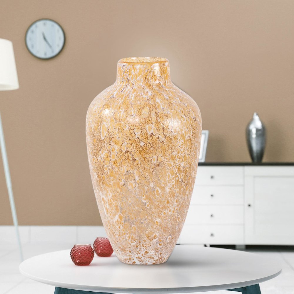 Zynsky Art Glass in Soft Amber- Tall. Picture 8