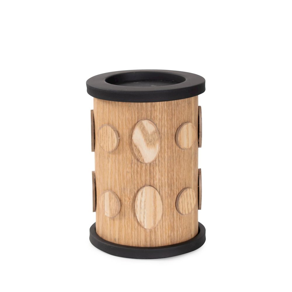 Robin Baron  Winfield Wooden Candle Holder- Medium. Picture 2