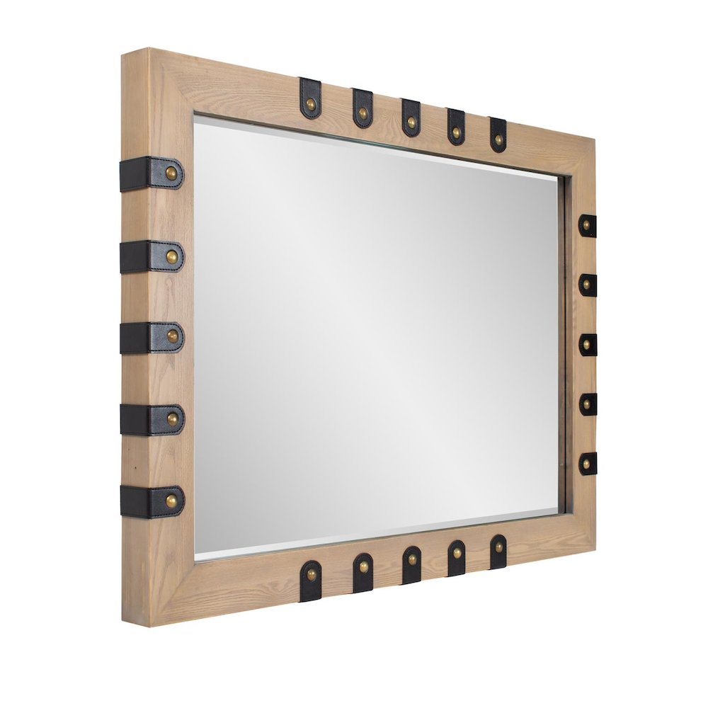 Robin Baron Leather Wrapped Mirror. Picture 7