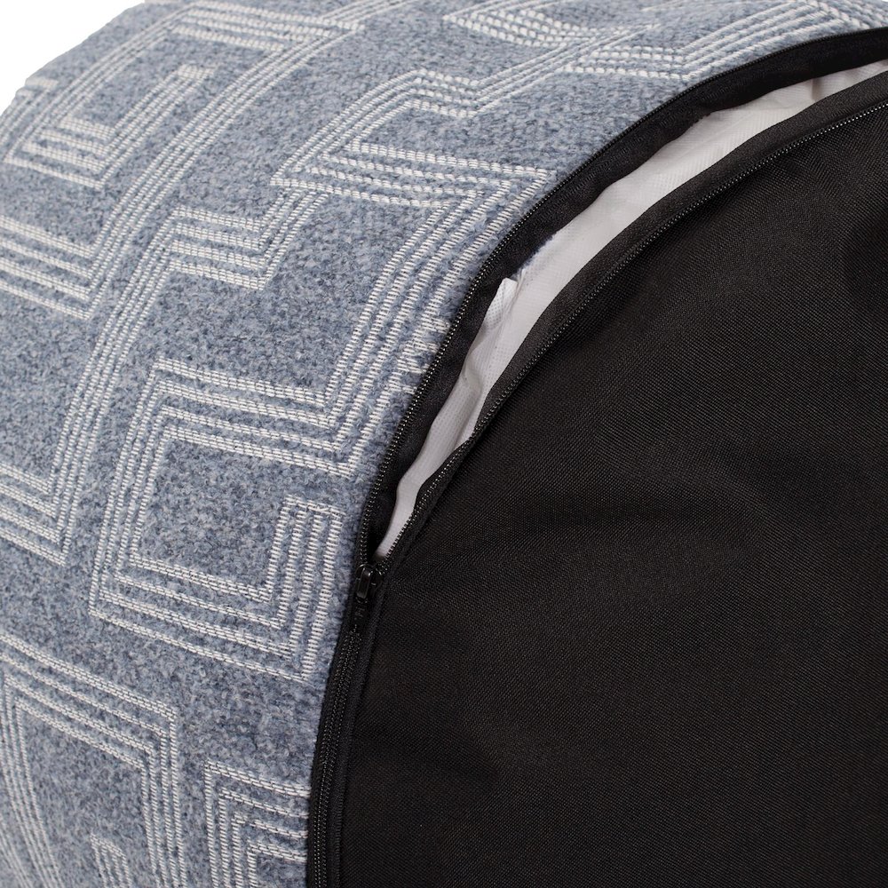 Short Indoor/Outdoor Pouf Syros Denim. Picture 4