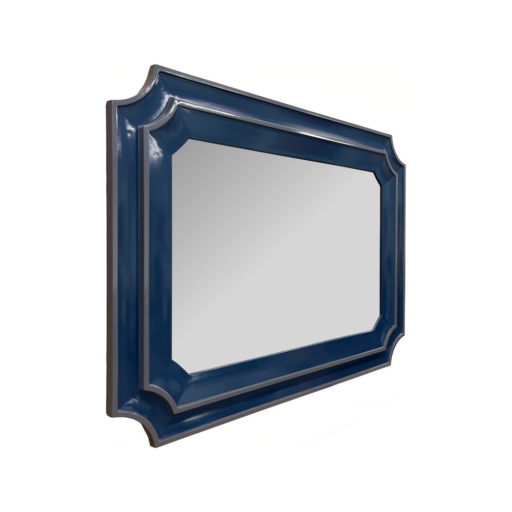 Ethan Scalloped Mirror Navy. Picture 5