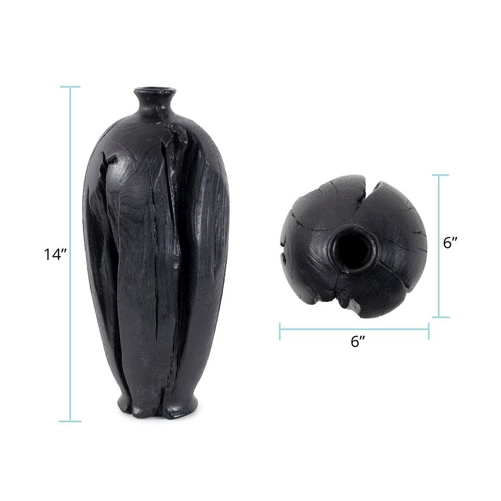 Haru Tall Vase in Black. Picture 7