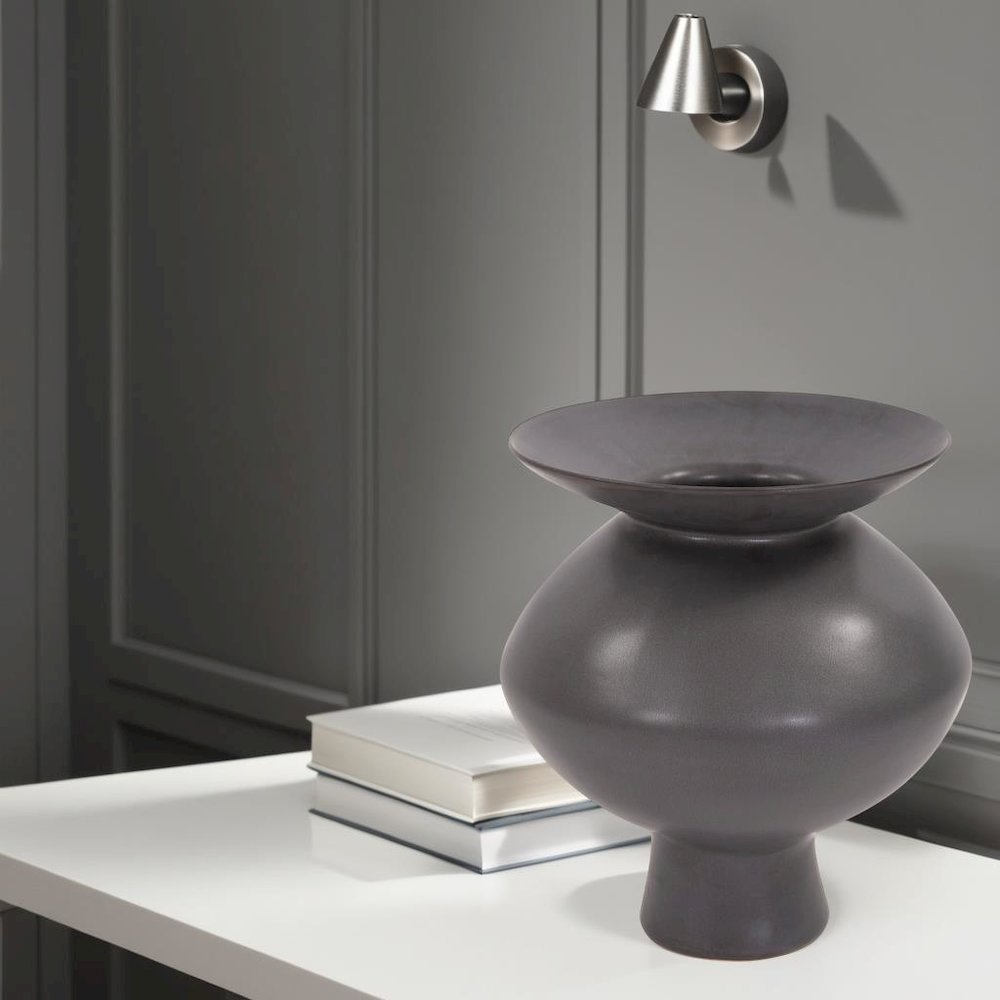Graphite Ceramic Flared Vase- Medium. Picture 7