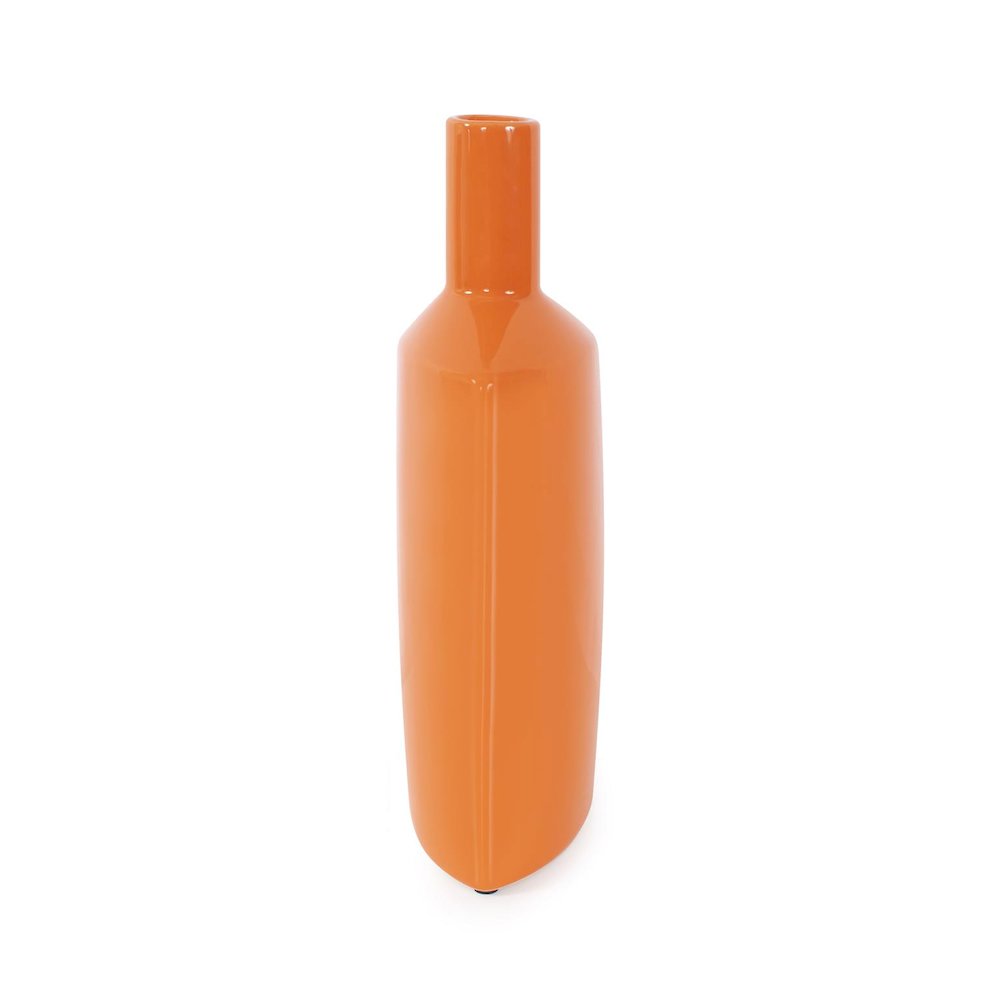 Orange Valencia Askewed Tall Bottle Vase. Picture 2