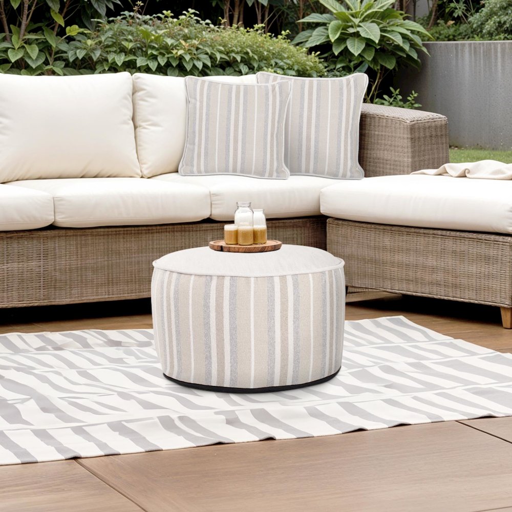 Short Indoor/Outdoor Pouf Dune Sand. Picture 7