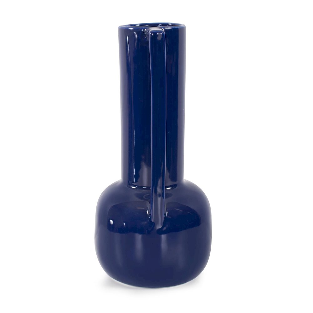 Bella Sapphire Blue Tall Ceramic Pitcher. Picture 6