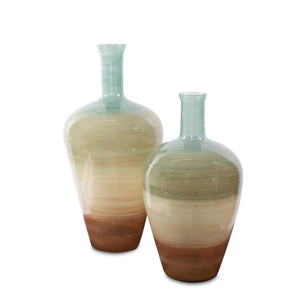 Capri Stripe Glass Bottle Vase- Tall. Picture 5
