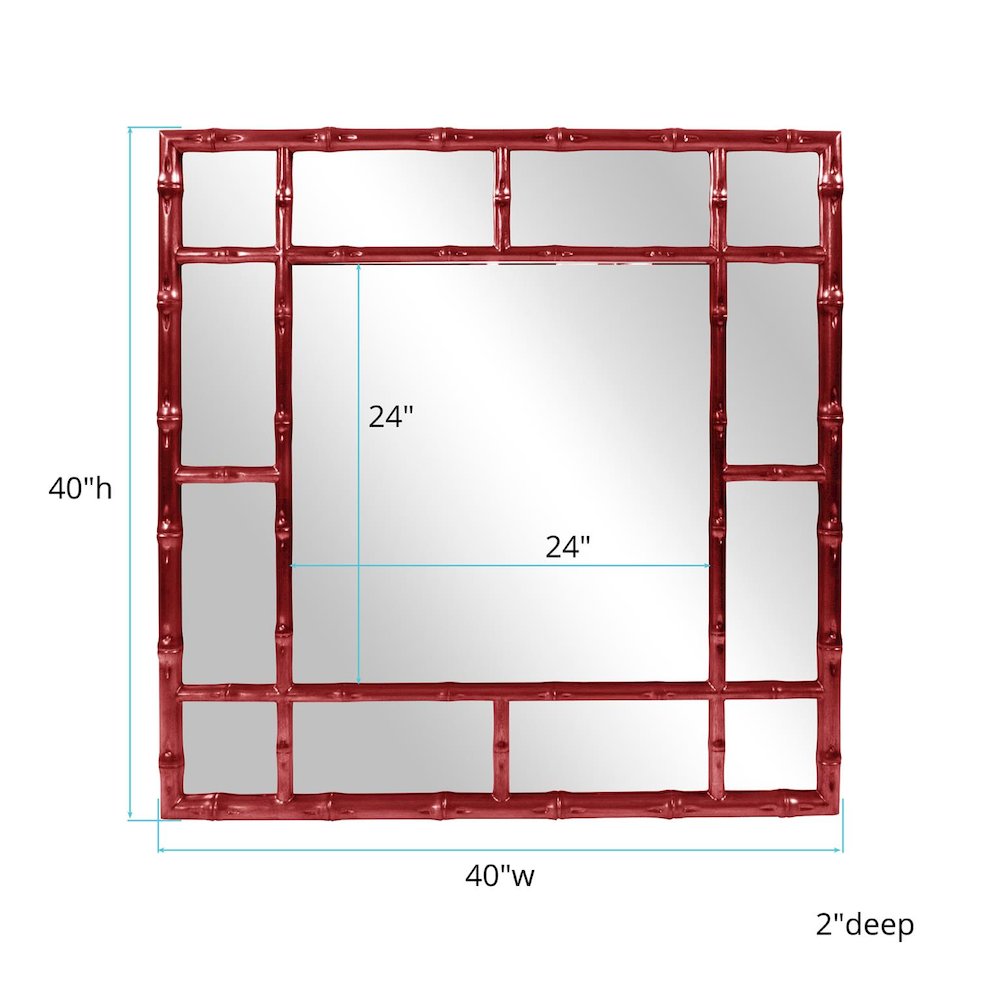 Bamboo Mirror - Glossy Burgundy. Picture 4