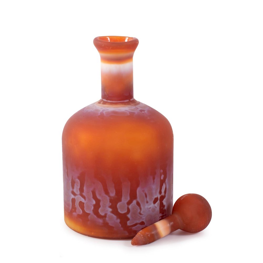 Mercer Glass Capped Bottle in Tangerine- Short. Picture 4