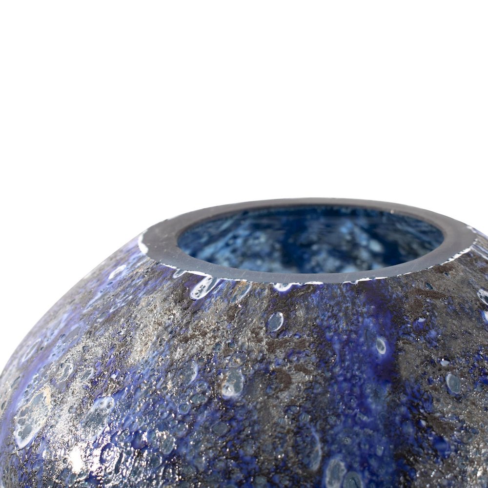 Zynsky Art Glass in Deep Azure Blue- Tall. Picture 4
