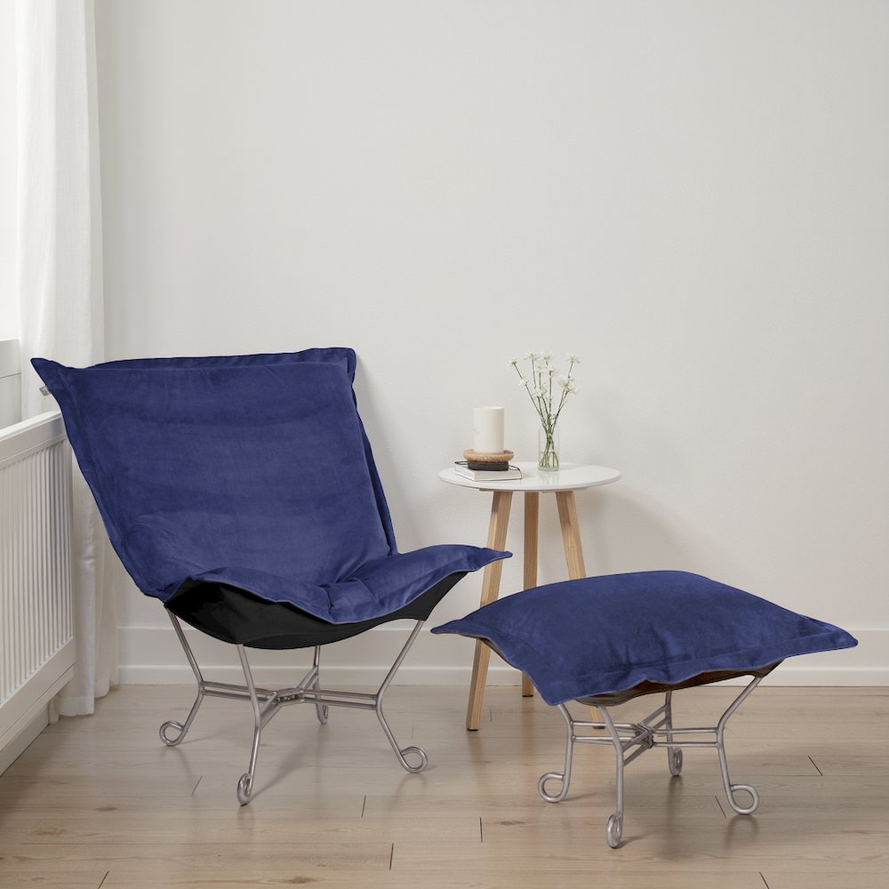 Scroll Puff Chair Bella Royal Titanium Frame. Picture 4