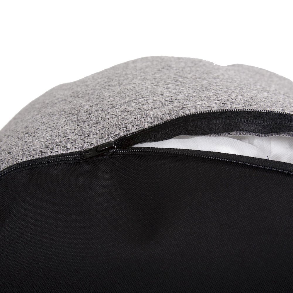 Round Foot Pouf Panama Stone. Picture 7