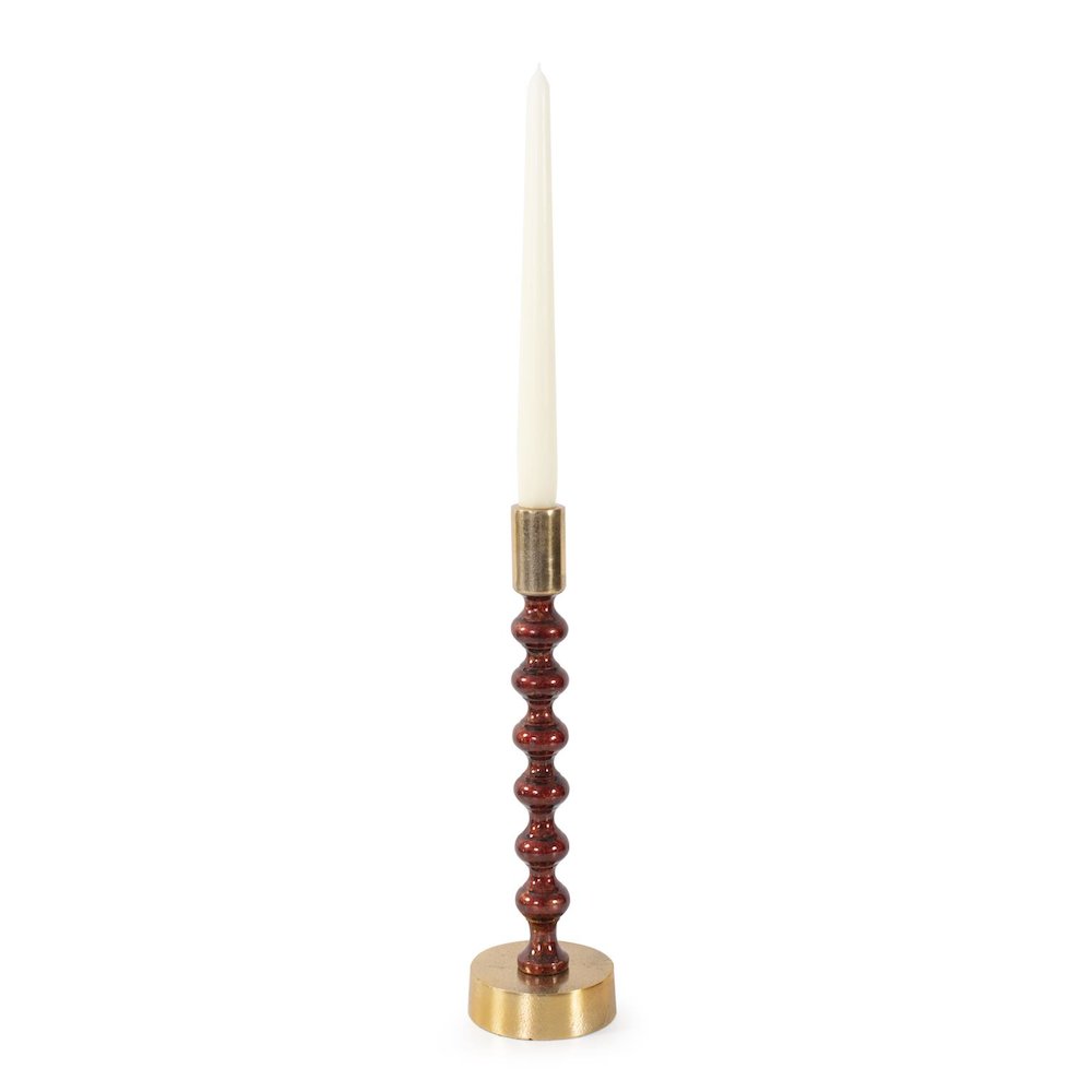 Sharma Crimson Gold Rounded Candlestick- Tall. Picture 2
