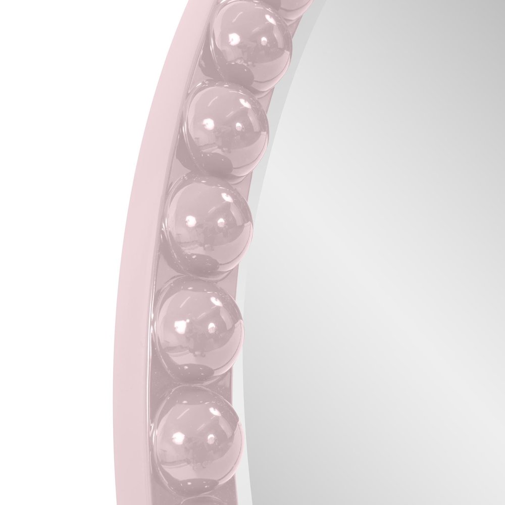 Varsha Round Oversized Beaded Mirror in Glossy Lilac. Picture 3