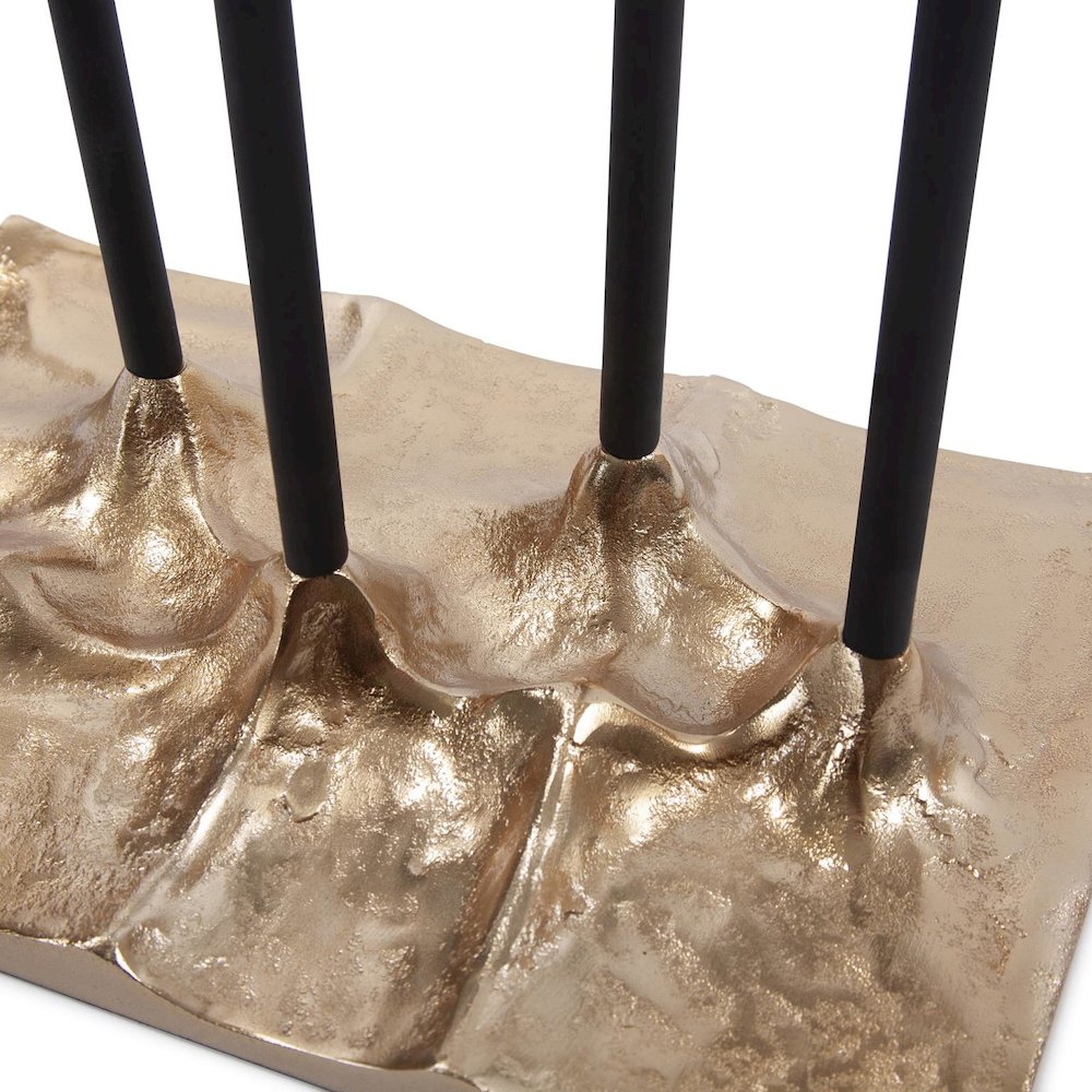Modern Gold Aluminum Candelabra. Picture 4