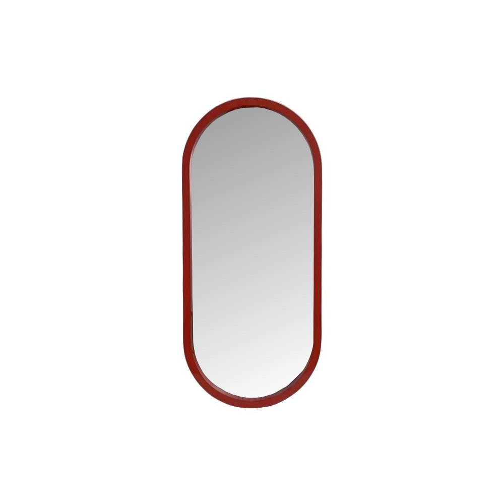 Osman Glossy Intense Rust Wall Mirror. Picture 1