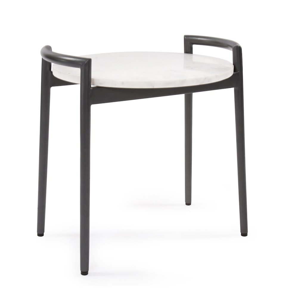 Round Side Table with White Marble Top. Picture 3