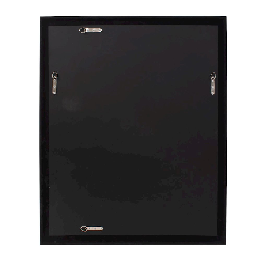 Santosh Rectangular Mirror with Inner Scalloped Edge in Glossy Black. Picture 7