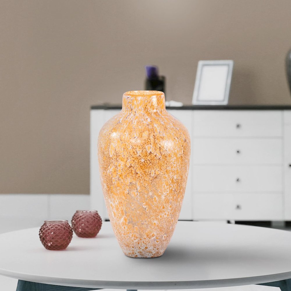 Zynsky Art Glass in Soft Amber- Tall. Picture 9