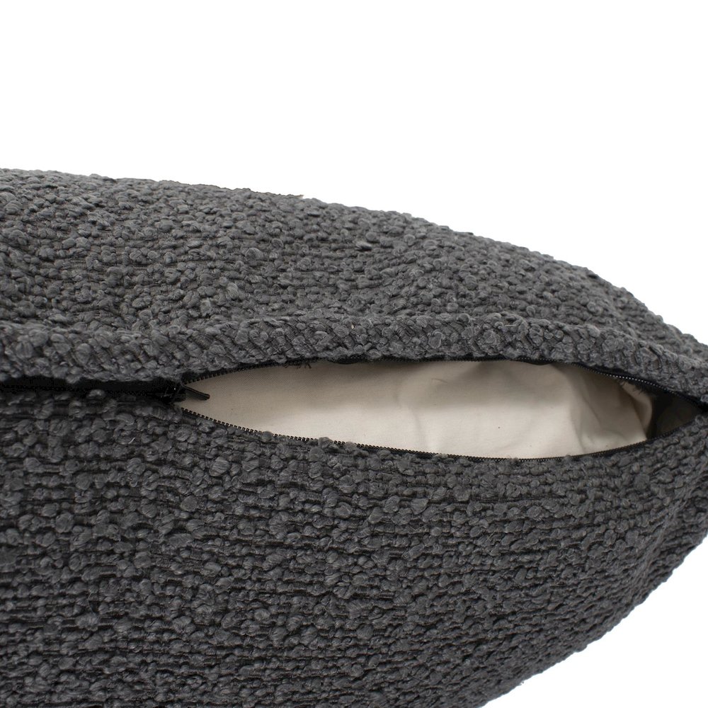 24 in. x 24 in. Pillow  Barbet Charcoal  - Down Insert. Picture 5