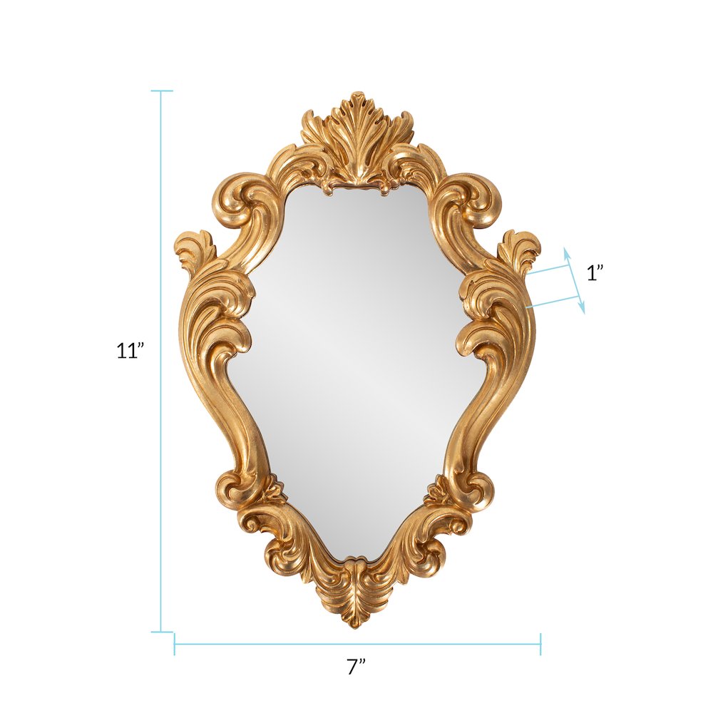French D' Amboise Collection of Gold Petite Mirrors- Oblong. Picture 8